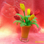 Цветы из бисера Тюльпан, бисерное плетение цветов, цветы из бисера, бисероплетение цветов