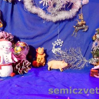 Игрушки из ваты; Свинки, Заяц и Снеговик