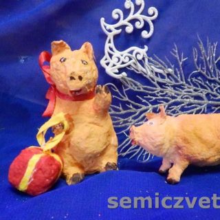 Игрушки из ваты Свинки - символ 2019 года